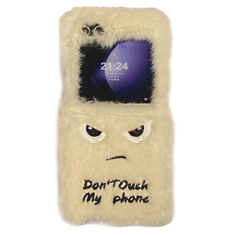 Samsung Galaxy Z Flip 7 FE / Z Flip 6 Pluche Hoesje Raak Mijn Telefoon Niet Aan