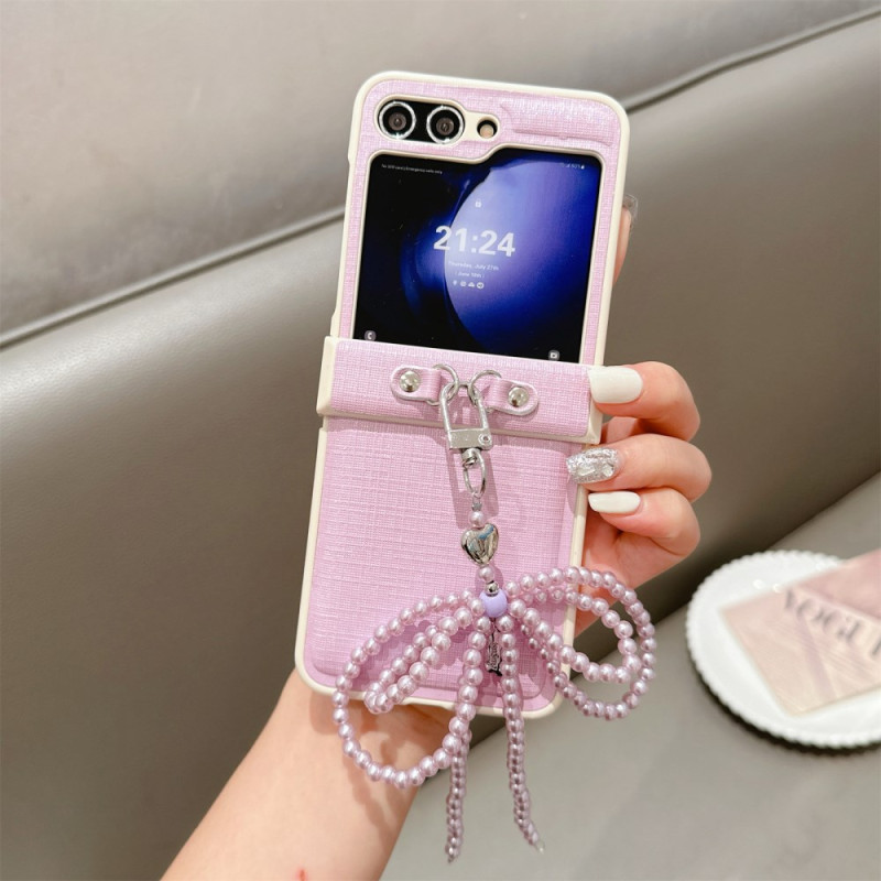 Samsung Galaxy Z Flip 7 FE / Z Flip 6 Beaded Strap Case met 3D strik