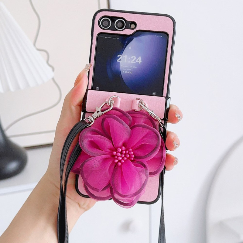 Samsung Galaxy Z Flip 7 FE / Z Flip 6 Bloem organza hoesje