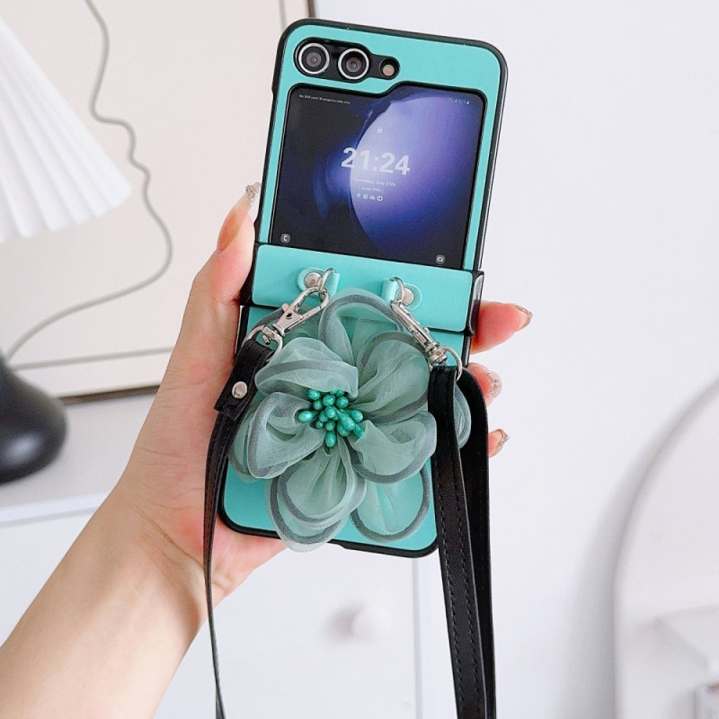 Samsung Galaxy Z Flip 7 FE / Z Flip 6 Bloem organza hoesje