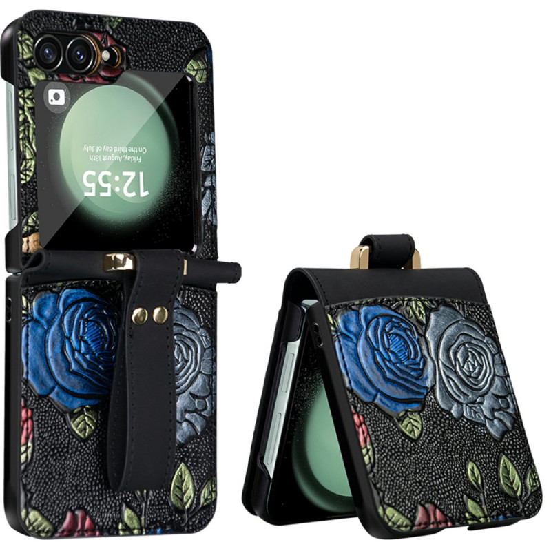 Samsung Galaxy Z Flip 7 FE Etui / Z Flip 6 Schouderbandje Bloemen Ontwerp