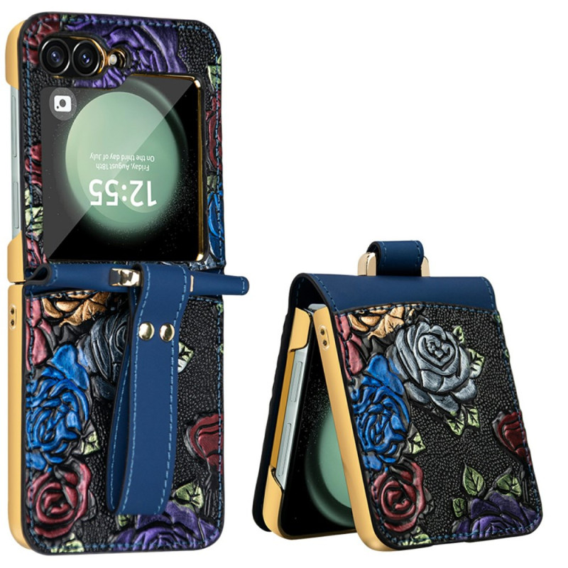 Samsung Galaxy Z Flip 7 FE Etui / Z Flip 6 Schouderbandje Bloemen Ontwerp