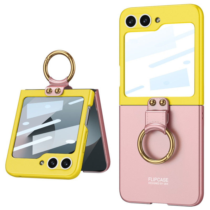 Hoesje Samsung Galaxy Z Flip 7 FE / Z Flip 6 Magnetische scharnierbescherming en tweekleurige beugel