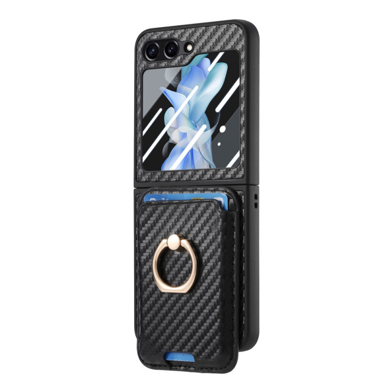 Samsung Galaxy Z Flip 7 FE / Z Flip 6 Kaarthoesje Koolstofvezel
