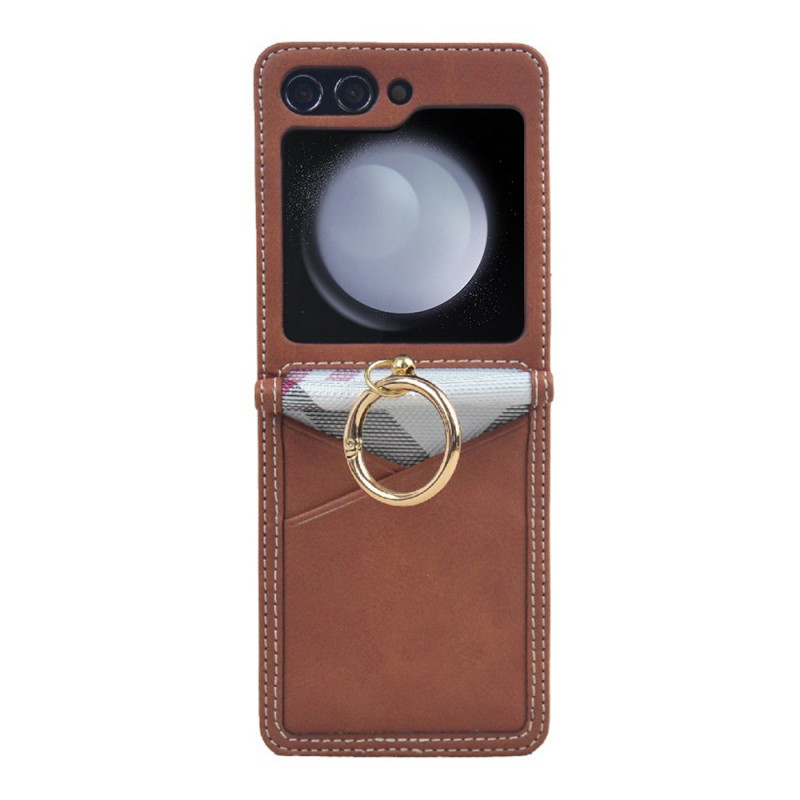 Cover pSamsung Galaxy Z Flip 7 FE / Z Flip 6 kaarthouder en metalen ring
