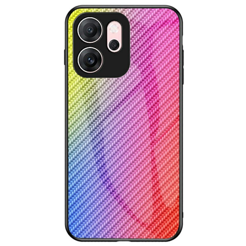 Oppo Reno 14 F 5G koolstofvezel behuizing met gehard glas