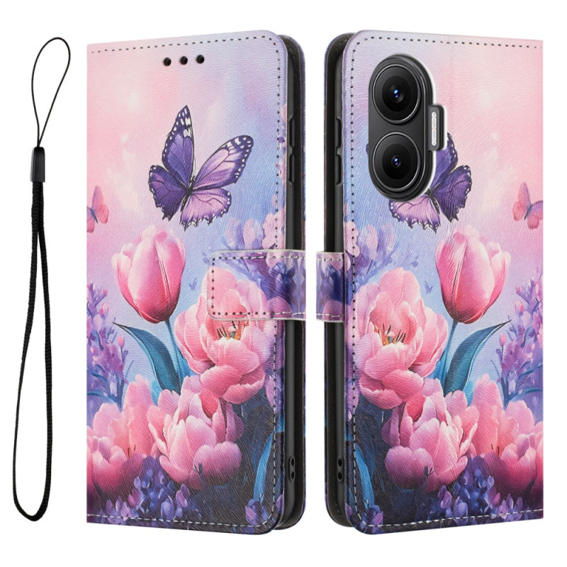 Cover Poco F7 Fleura Rozen en Vlinders