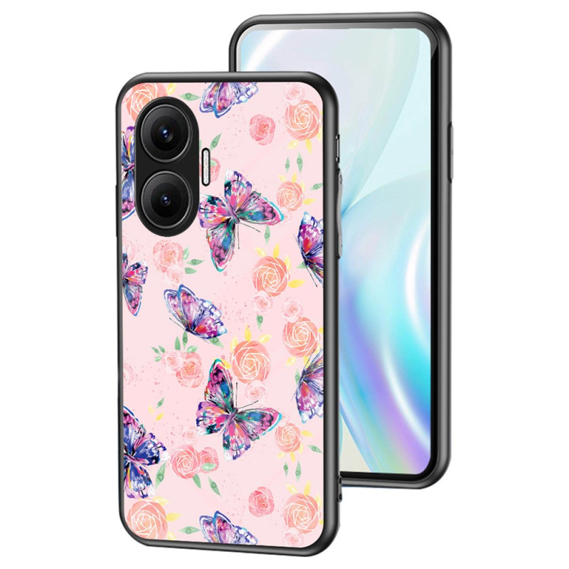 Hoesje Poco F7 Gehard glas Vlinders