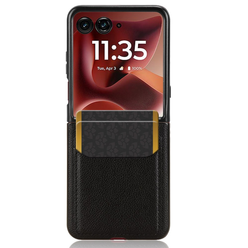 Omslag Motorola Razr 60 Ultra 5G Leren Effect Kaart Etui