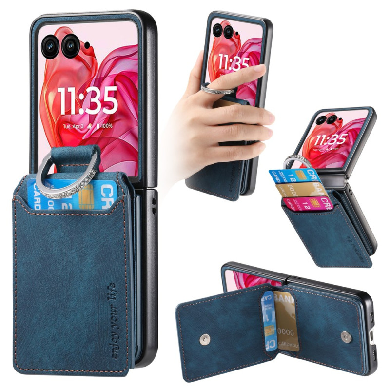 Hoes Motorola Razr 60 Ultra Suede Effect Kaart Etui en Voet