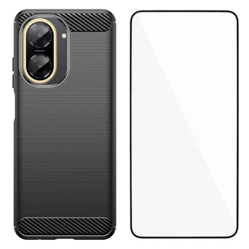 Xiaomi Redmi A5 Geborsteld Koolstofvezel Hoesje met Screen Protector