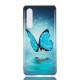 Huawei P30 Vlinder Hoesje Blauw Fluoriserend