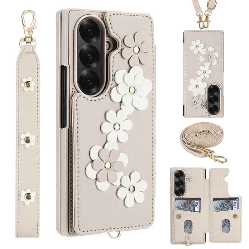 Samsung Galaxy Z Fold 7 5G 3D Floral hoesje kaarthouder en standaard