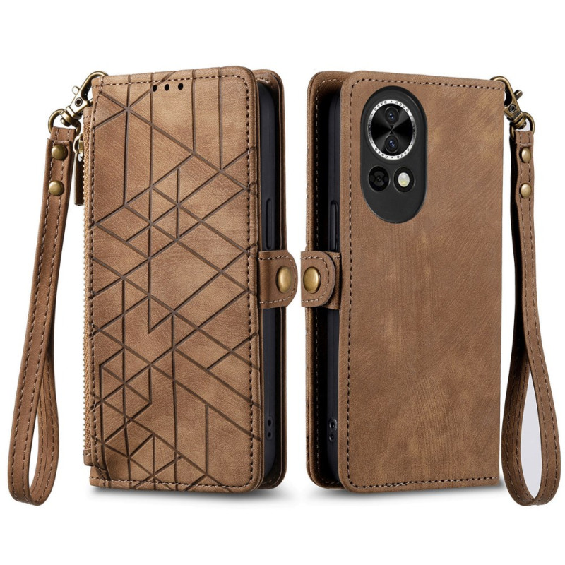 Etui Huawei nova 13 Portemonnee met rits Geometrisch patroon