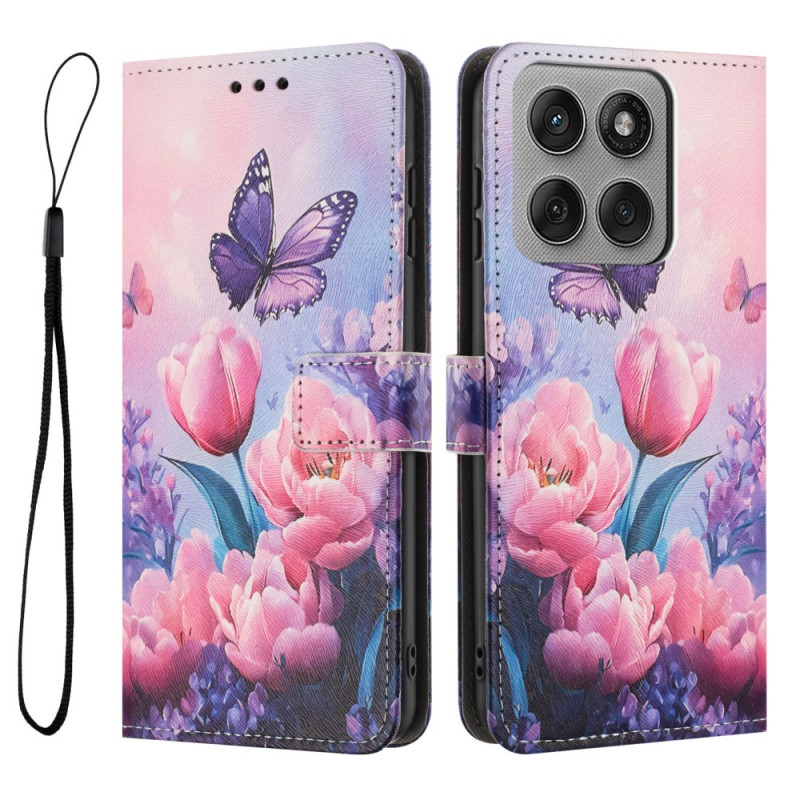 Hoesje Motorola Edge 60 Pro Bloemetjes Violet