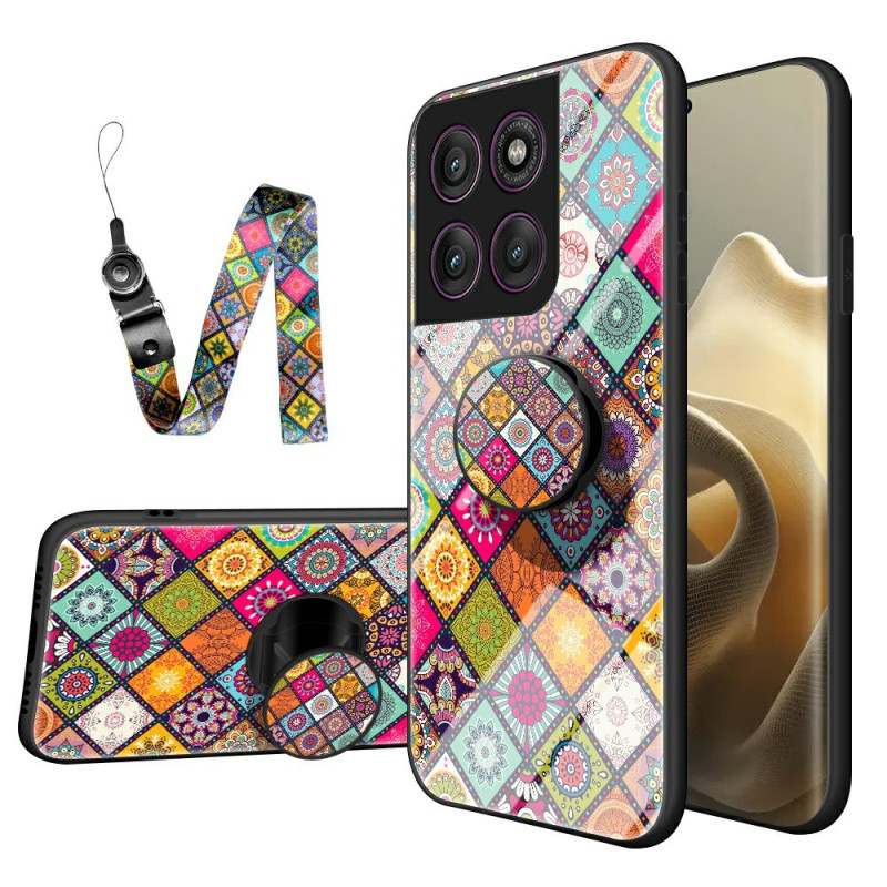 Dekking Motorola Edge 60 Pro Gehard glas Ring-ondersteuning Patchwork