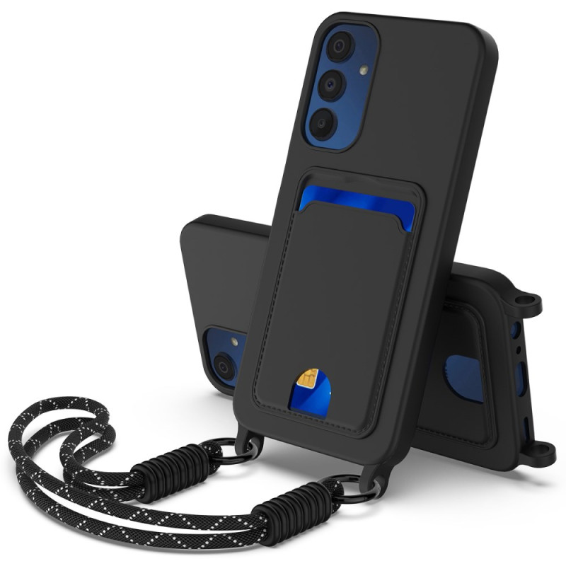 Samsung Galaxy A05s Liquid Silicone koord etui met kaarthouder