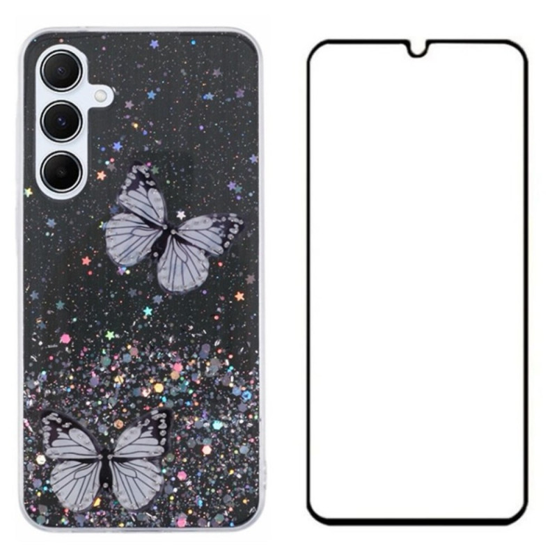 Samsung Galaxy A05s Vlinder Design Hoesje met Schermbeschermer