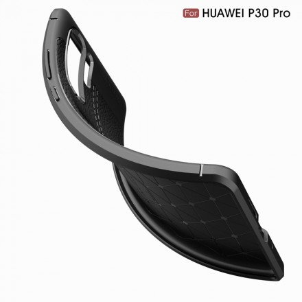 Huawei P30 Plus Lederen Hoesje Lychee Effect Dubbele Lijn