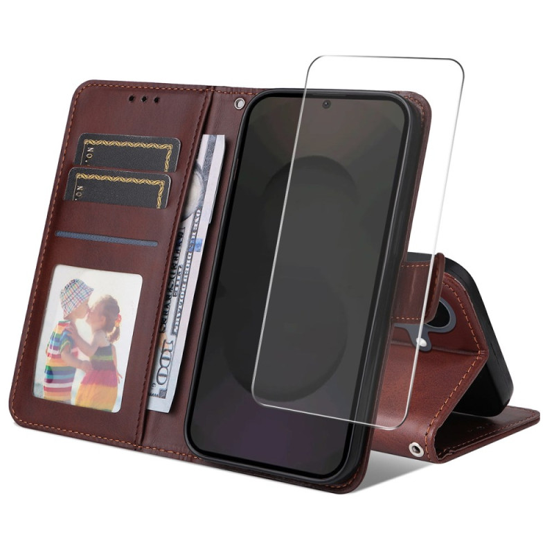 Samsung Galaxy S25 FE kunstlederen hoesje met screenprotector