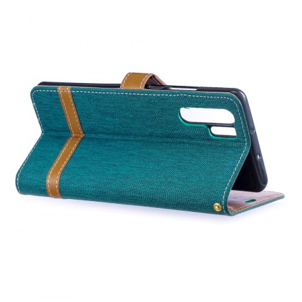 Huawei P30 Pro stof en leer Effect Strap Case