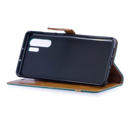 Huawei P30 Pro stof en leer Effect Strap Case