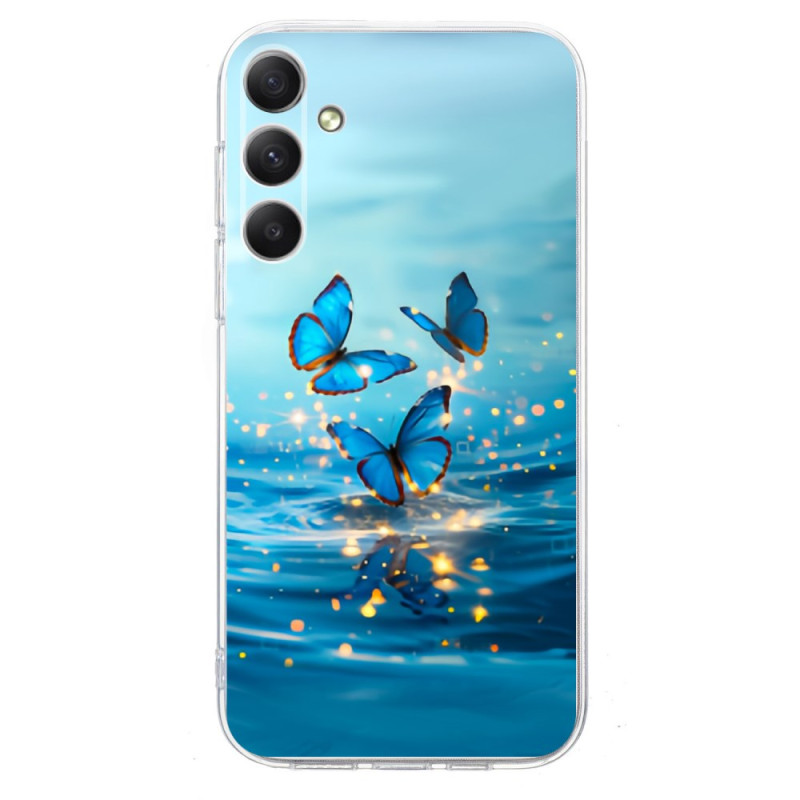 Samsung Galaxy S25 FE Blauw Vlinders Hoesje