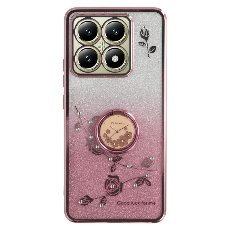 Xiaomi 14T Case Bloem en Strass Steunring KADEM