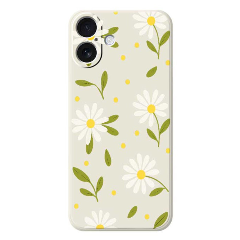 Coque iPhone 17 Silicone Liquide Fleurs et Feuilles