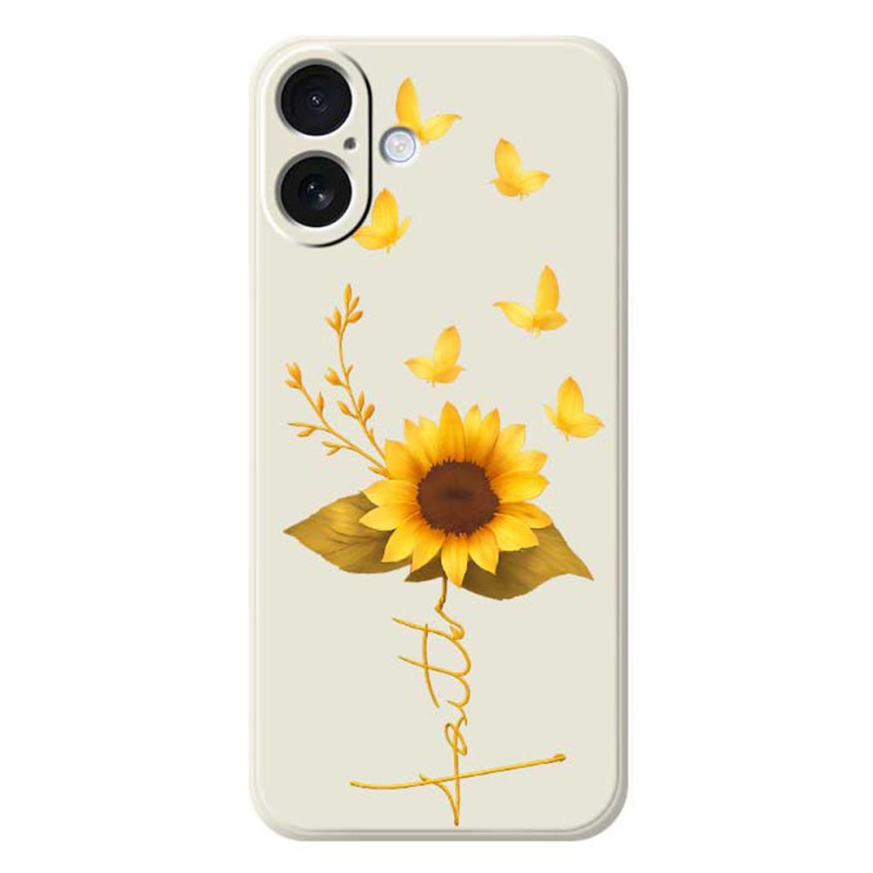 Zonnebloem Liquid Silicone iPhone 17 hoesje