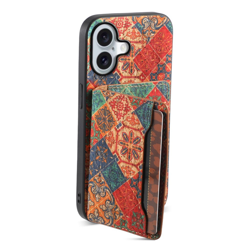 iPhone 17 hoesje met bloemenpatroon en geïntegreerde standaard
