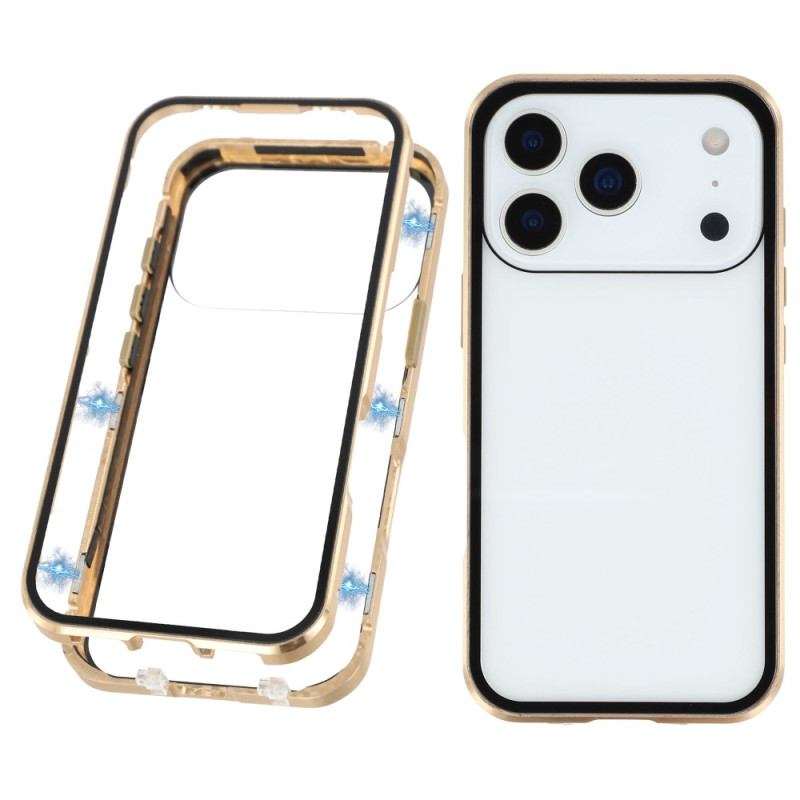 iPhone 17 Pro Dubbelzijdig hoesje van gehard glas met magneten