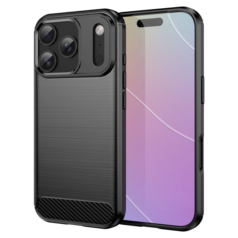 Geborsteld koolstofvezel iPhone 17 Pro-behuizing