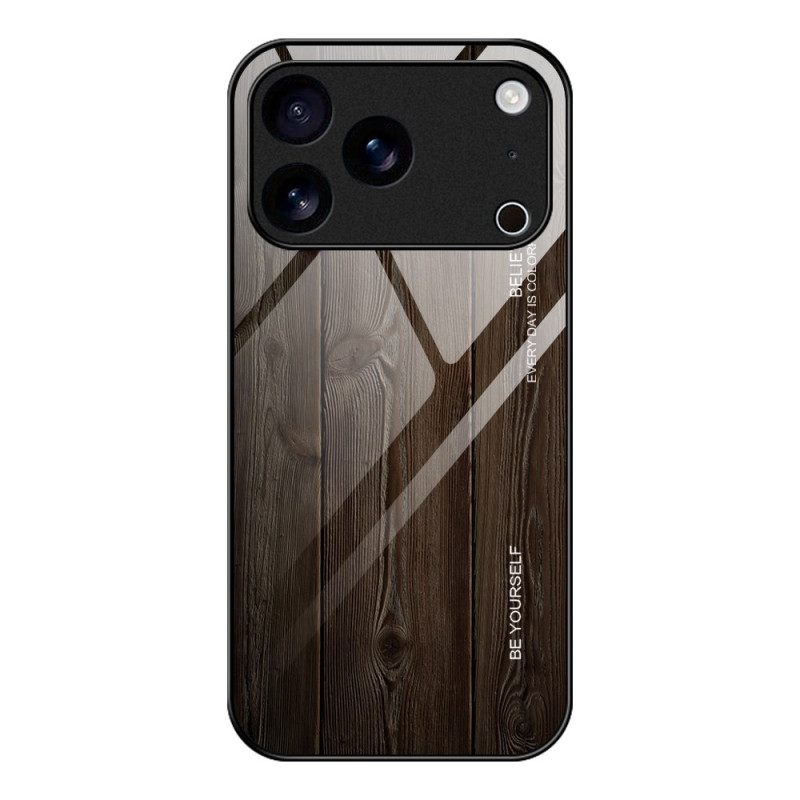 iPhone 17 Pro Houtstructuur Gehard Glas Hoesje