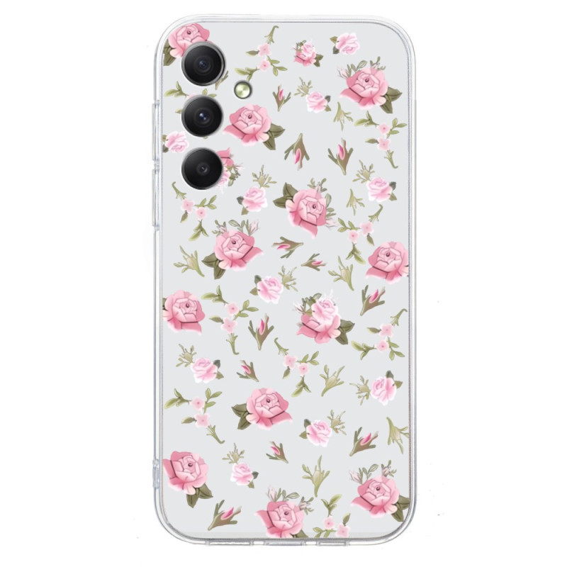 Galaxy A07 4G Hoesje Roze Bloemmotief