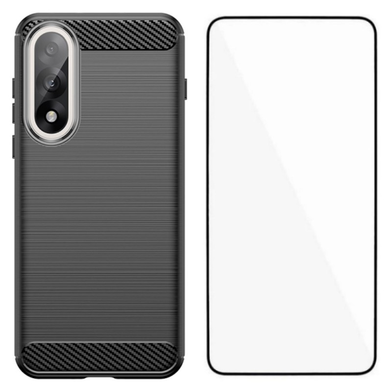 OnePlus Nord 5 Geborsteld Koolstofvezel Hoesje met Screen Protector