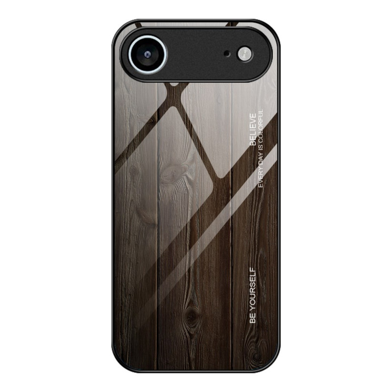 Gehard glazen iPhone 17 Air-behuizing met houteffect