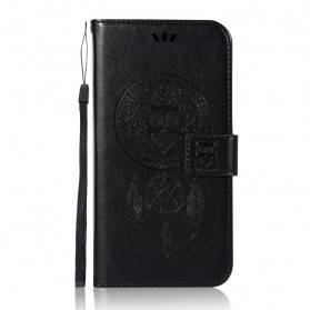 Samsung Galaxy J4 Plus Lederen Hoesje Catchy Uil