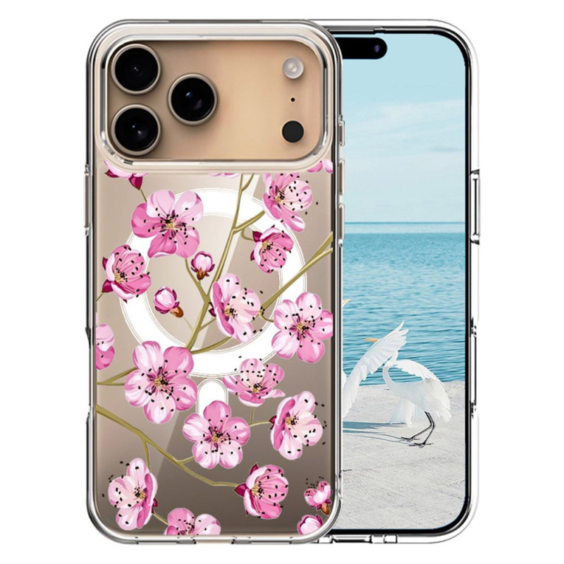 iPhone 17 Pro Max Compatibel Hoesje MagSafe Roze Bloemen
