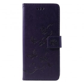 Samsung Galaxy J4 Plus Hoesje Vlinders en Aziatische Bloemen