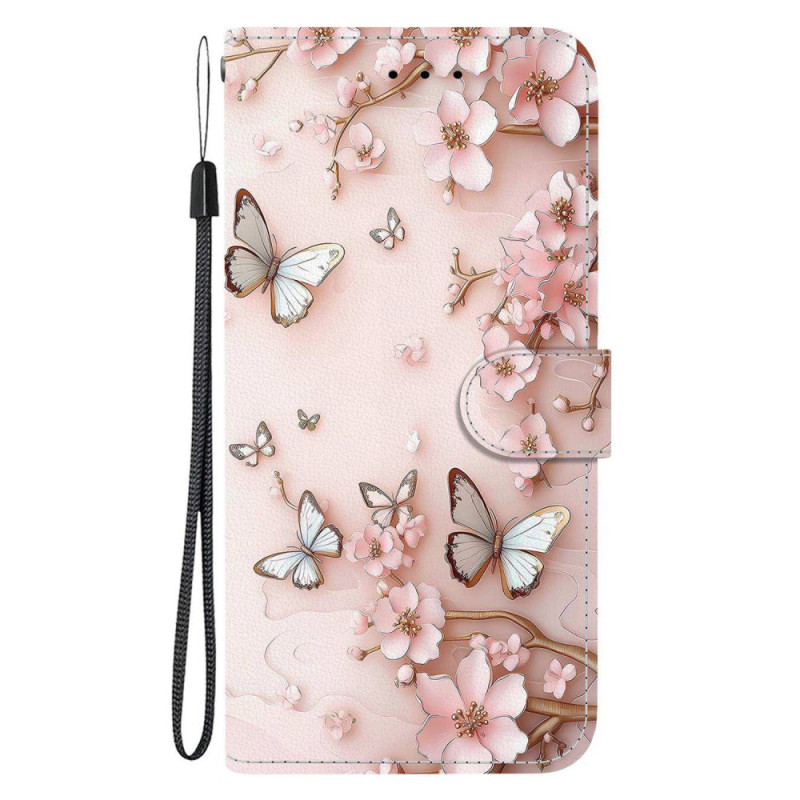 Housse Moto G86 5G Papillons Roses
