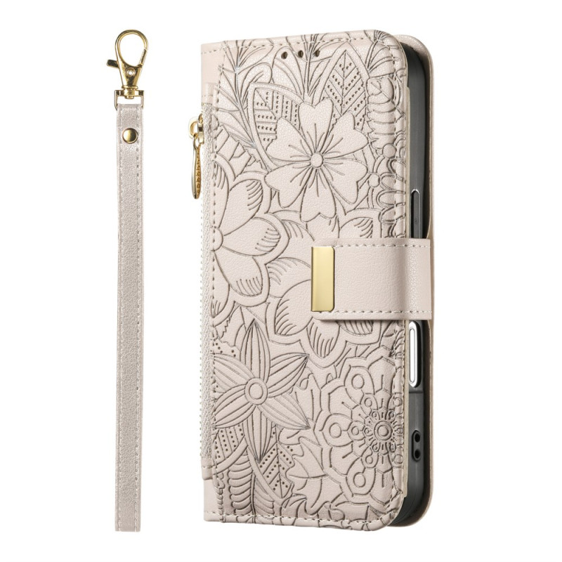 Moto G86 5G Hoesje Vingerafdruk Bladeren en Bloemen