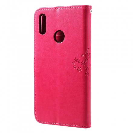 Hoesje Huawei Y7 2019 Boom en Uilen met riem