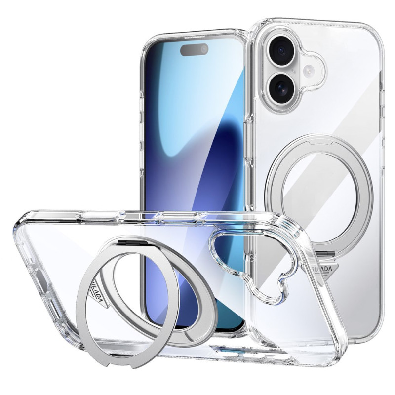 Kristalhelder iPhone 17 hoesje met standaard