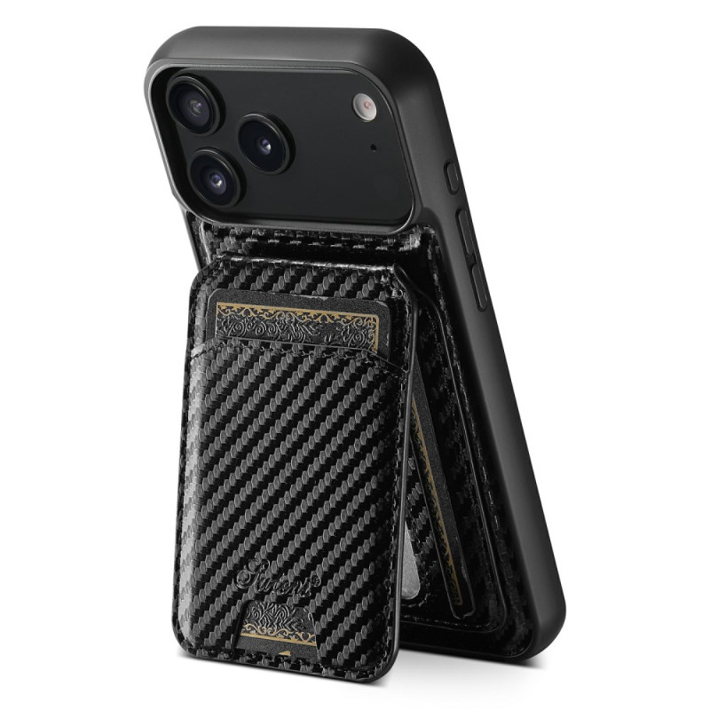 Hoesje iPhone 17 Pro afneembare kaarthouder koolstofvezel