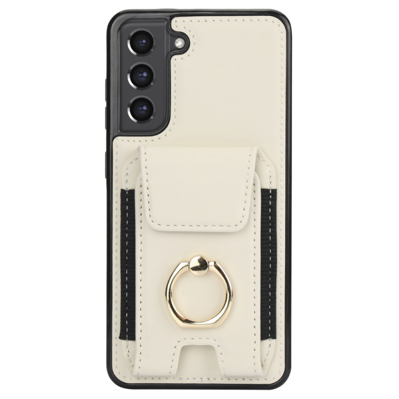 Samsung Galaxy S22 5G Hoesje Kaarthouder met Klap en Ring