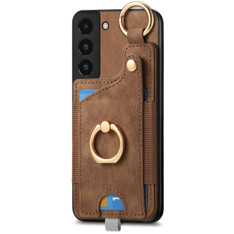 Samsung Galaxy S22 5G Kaarthoesje met Suede Effect Ring