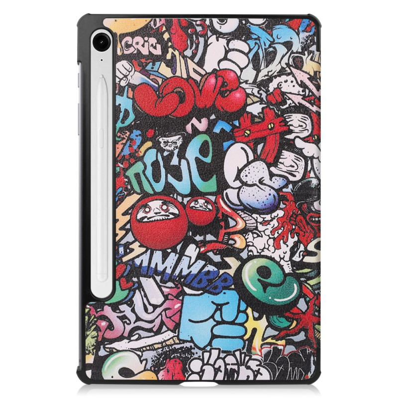 Slimme Samsung Galaxy Tab S10 Lite Verstevigde Stylushouder Graffiti Hoesje