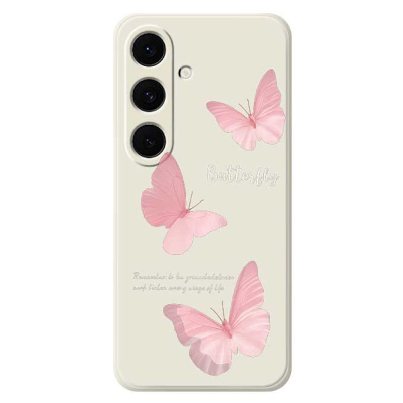 Samsung Galaxy S25 FE Siliconen hoesje Roze Vlinders
