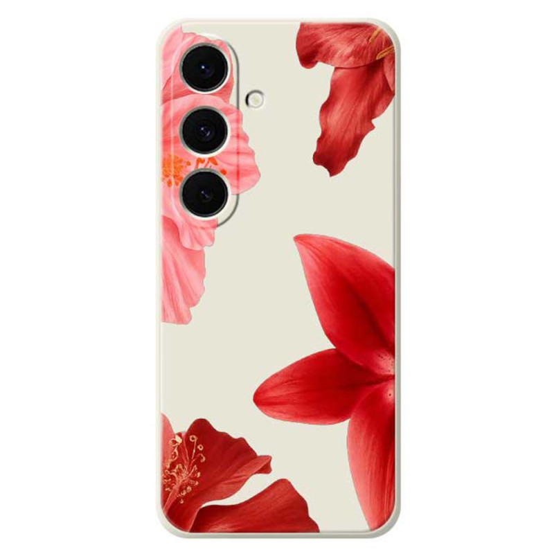 Samsung Galaxy S25 FE Siliconen hoesje Bloemenrood
